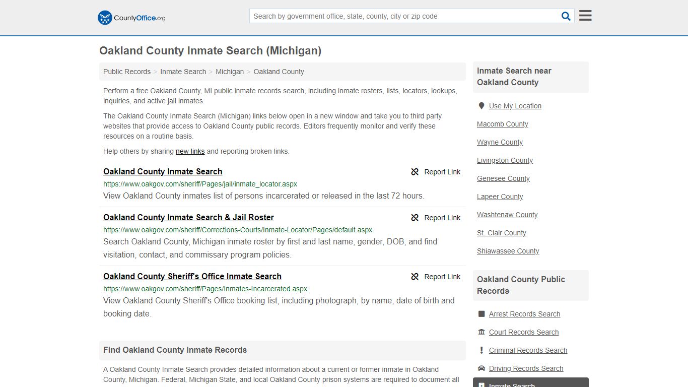Inmate Search - Oakland County, MI (Inmate Rosters & Locators)